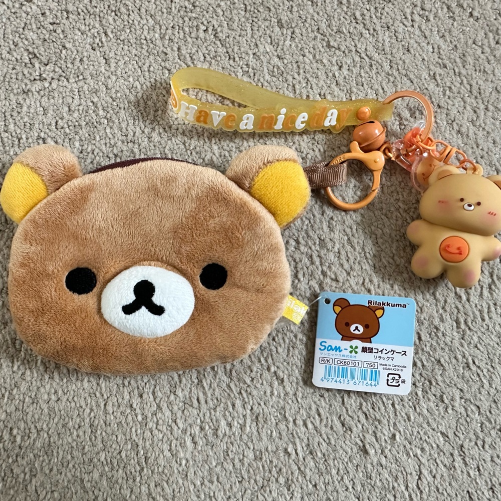 Rilakkuma Coin purse and key chain Original by San-X